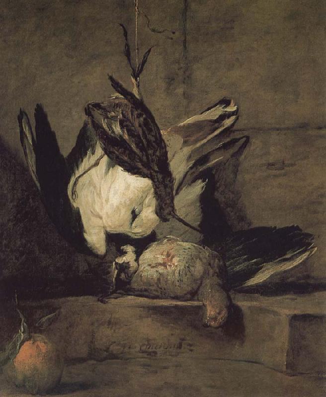 Jean Baptiste Simeon Chardin Wheat gray partridges and Orange Chicken Germany oil painting art